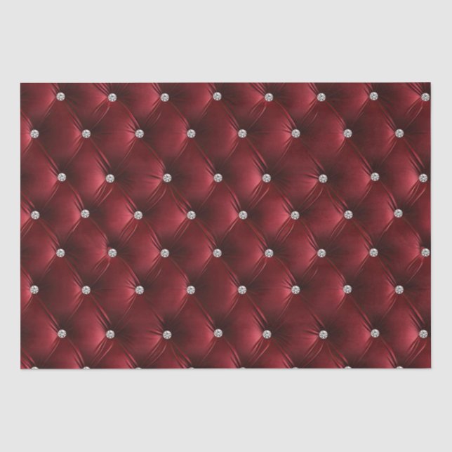 Warm Red Chic Faux Velvet Tissue Paper (Front)
