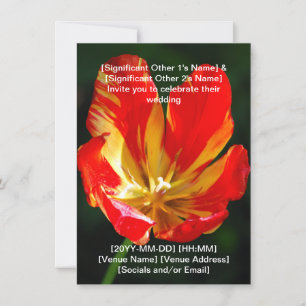 Warm Red Orange Tulip Wedding Invitation