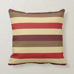 Warm reds striped pillow