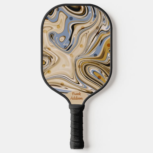 Warm Retro Abstract Athletic Pickleball Paddle (Front)