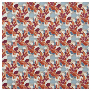 Warm Retro Petal Bloom Pattern Fabric