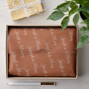 Warm Rust & Cream Script Rustic Fall Boho Wedding Tissue Paper