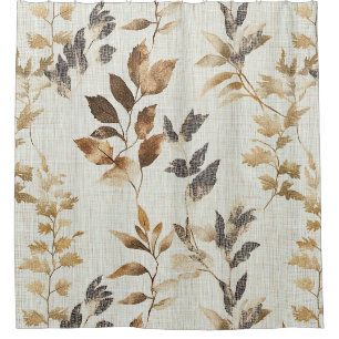 Warm Rustic Fall Leaves Pattern in Brown & Grey