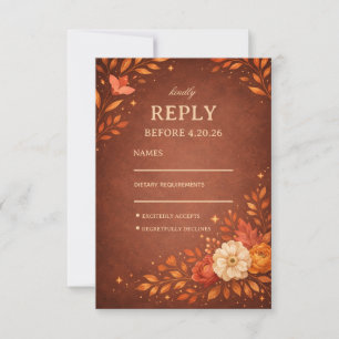 Warm Rustic Floral Guest Response