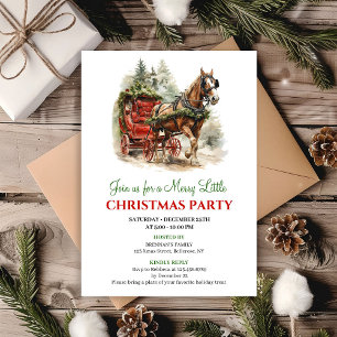 Warm rustic winter scene Christmas party invite