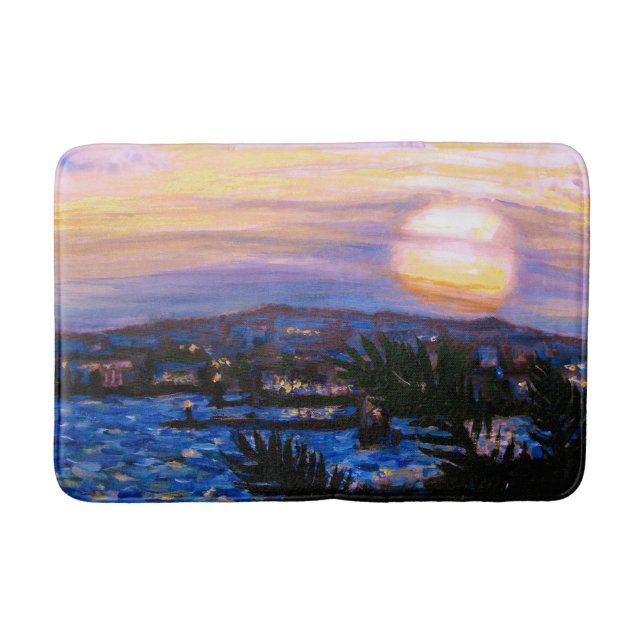 Warm Seas Sunset Bath Mat (Front)