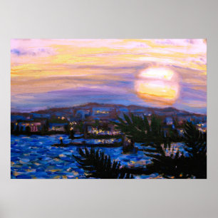 Warm Seas Sunset Poster