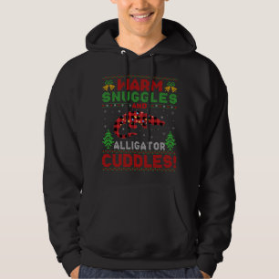 Warm Snuggles And Alligator Cuddles Ugly Alligator Hoodie