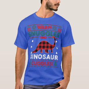 Warm Snuggles Dinosaur Lovers Xmas Ugly Christmas T-Shirt