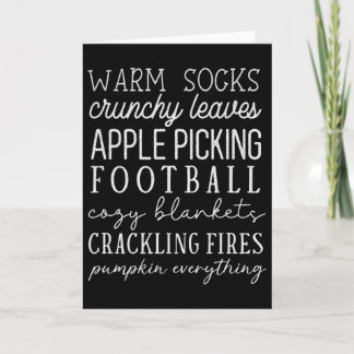 Warm Socks Crunchy Leaves Footll Funny Thanksgivin Card
