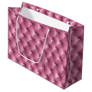 Warm Soft Pink Chic Faux Velvet Large Gift Bag