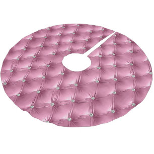 Warm Soft Pink Faux Velvet Brushed Polyester Tree Skirt