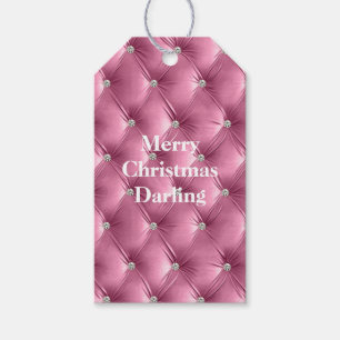 Warm Soft Pink Faux Velvet Gift Tags