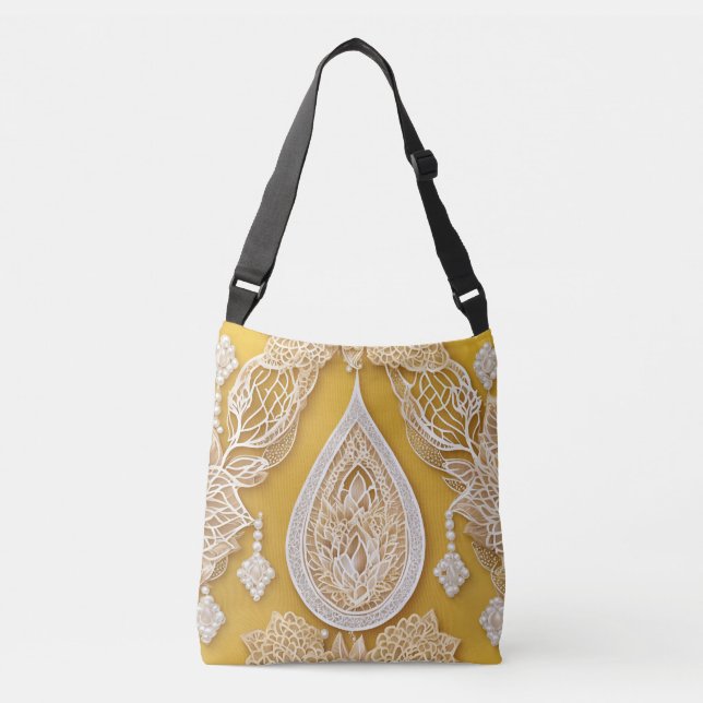 Warm solar yellow tones  AI art  Crossbody Bag (Front)