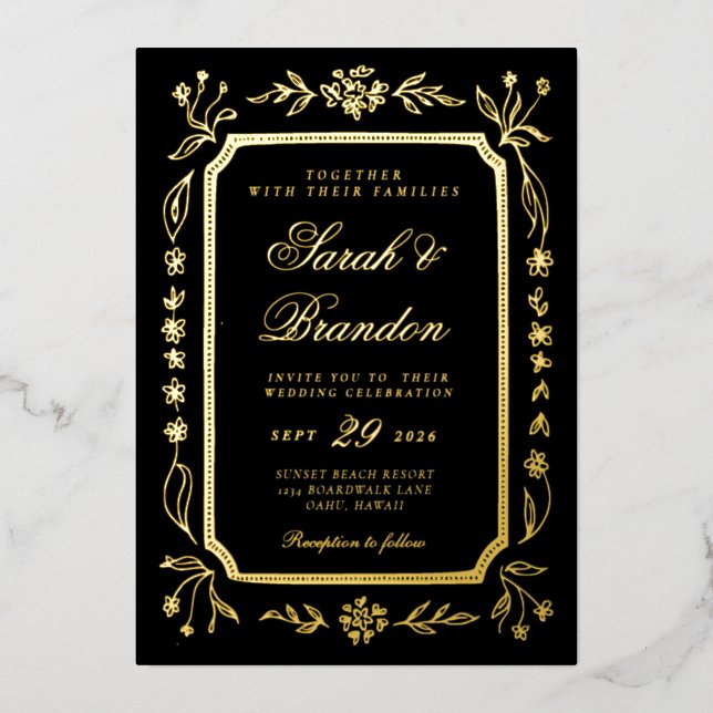 Warm Solid Colour Minimalist Script Wedding (Front)