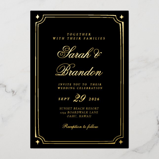 Warm Solid Colour Minimalist Script Wedding (Front)
