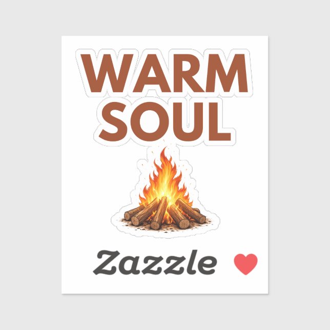 Warm Soul Minimal Flame Vinyl Sticker (Feuille)