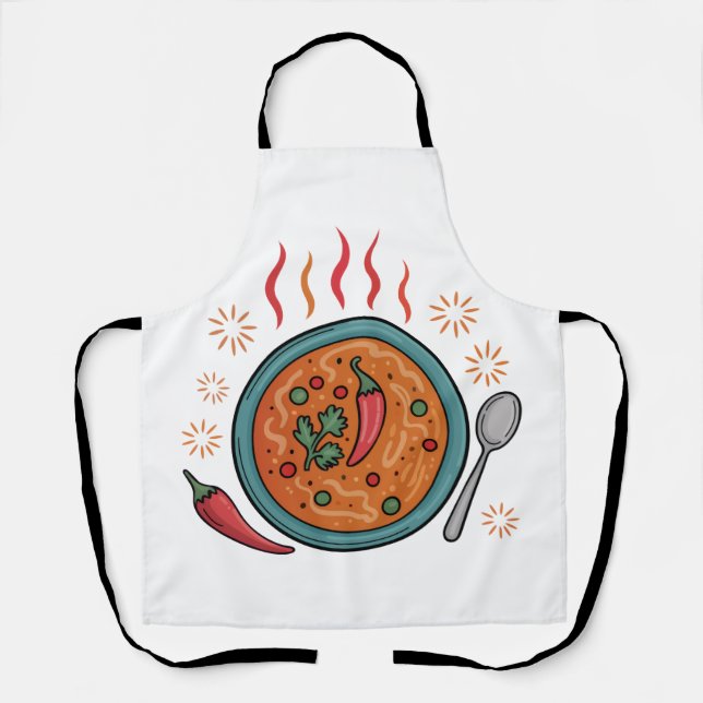 Warm Spicy Curry Food Art Apron (Front)