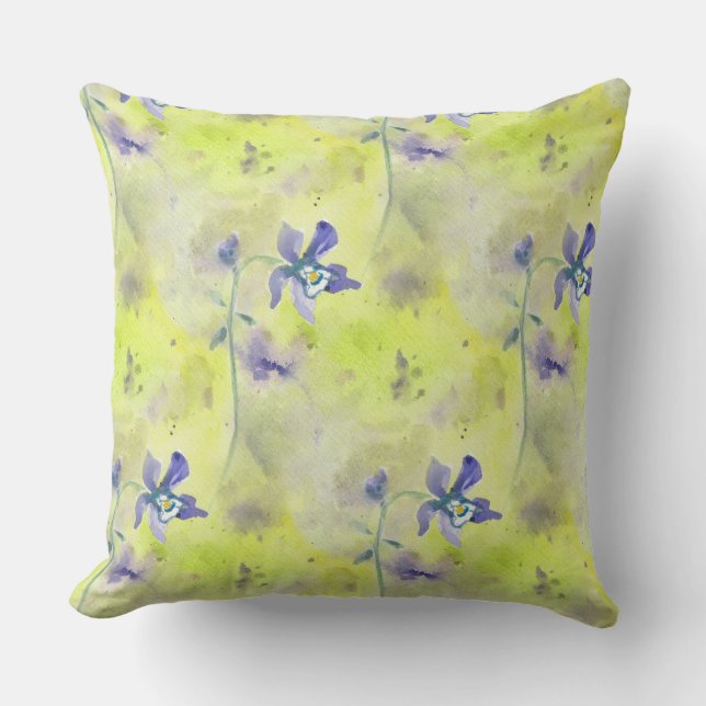 warm spring floral throw pillow (Front)