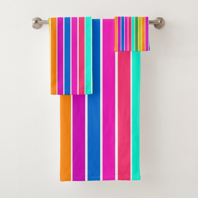 Warm Spring Stripes  Bath Towel Set (Insitu)