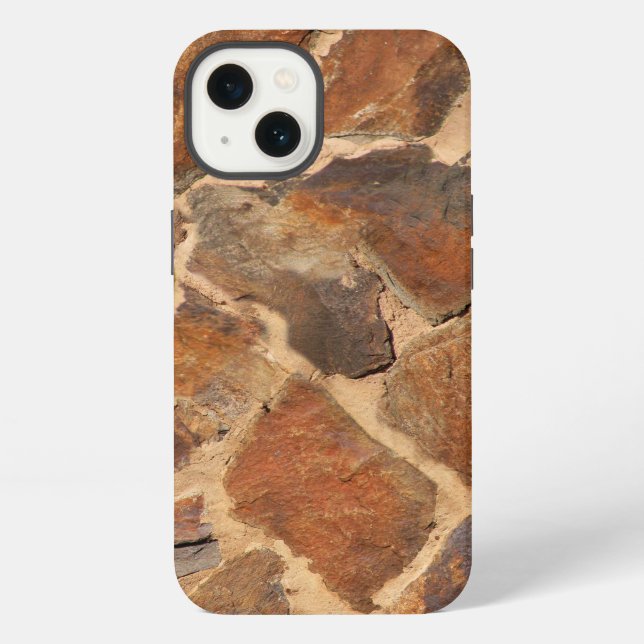 Warm Stonewall Pattern Golden iPhone Case (Back)