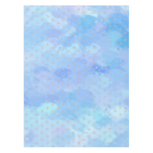Warm, Subtle Jewish Holiday Stars on Wispy Blues Tablecloth
