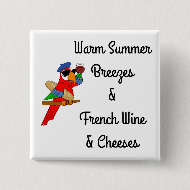Warm Summer Breezes Parrot Button (Front)