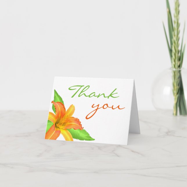 Warm Summer Flower Thank You Note Cards (Front)