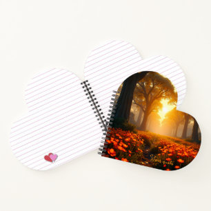 Warm Sunlight Wildflower Landscape Nature Notebook