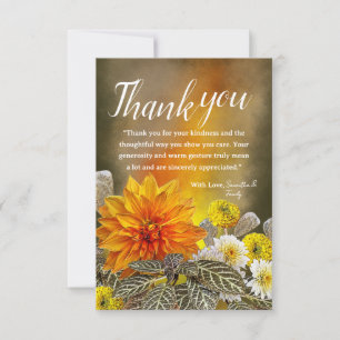 Warm Sunset Floral Thank You Card