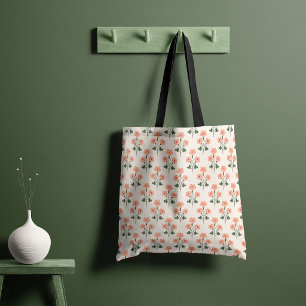 Warm Sunset Vintage Botanical Meadow Tote Bag