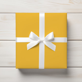 Warm Sunshine Marigold Yellow Solid Colour Wrapping Paper