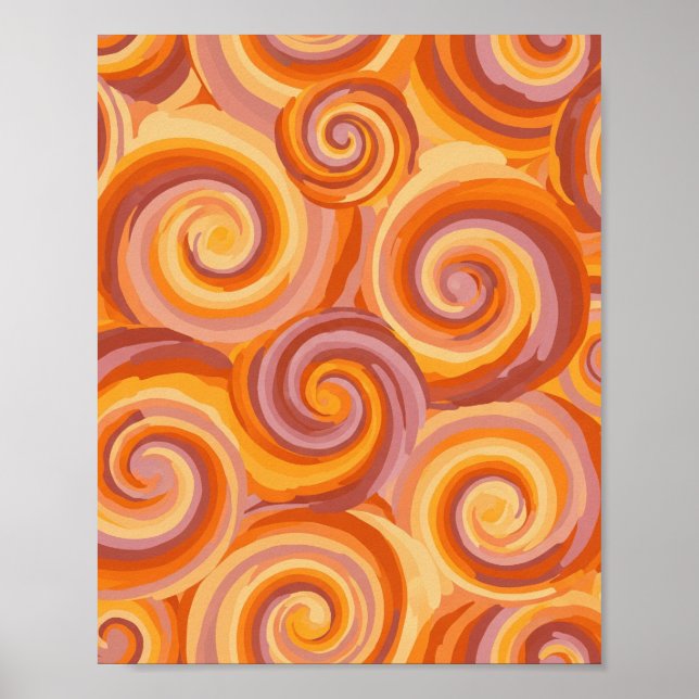 Warm Swirl Pattern - Abstract Art Print (Front)
