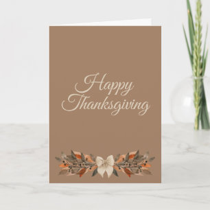 Warm Taupe “Happy Thanksgiving” Card