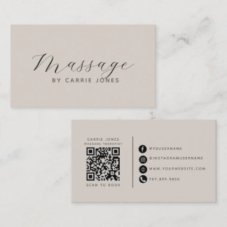 Warm Taupe Massage Therapist Business Card