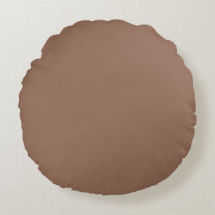 Warm Taupe Solid Throw Pillow - Round