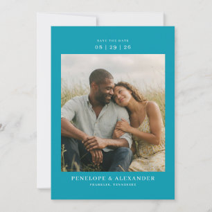 Warm Teal Modern Photo Save The Date