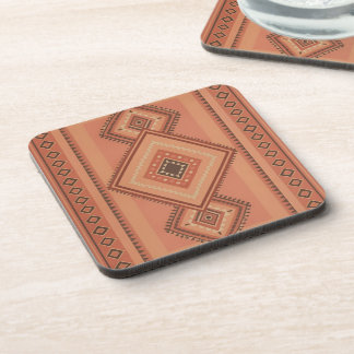 Warm Teracotta Moroccan Tribal Surface Pattern Coaster