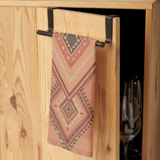 Warm Teracotta Moroccan Tribal Surface Pattern Kitchen Towel