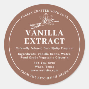 Warm Terracotta Homemade Vanilla Extract Label