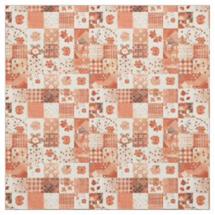 Warm Terracotta Patchwork Fall Autumn Quilt Fabric
