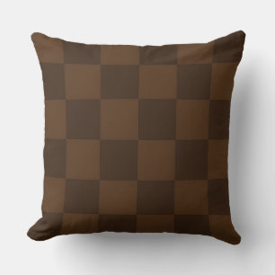 Warm Timeless Rich Brown and Dark Brown Earthy Throw Pillow