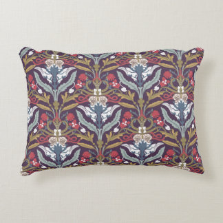 Warm tone Art Nouveau Print Accent Pillow