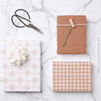 Warm tone geometric marks wrapping paper sheet
