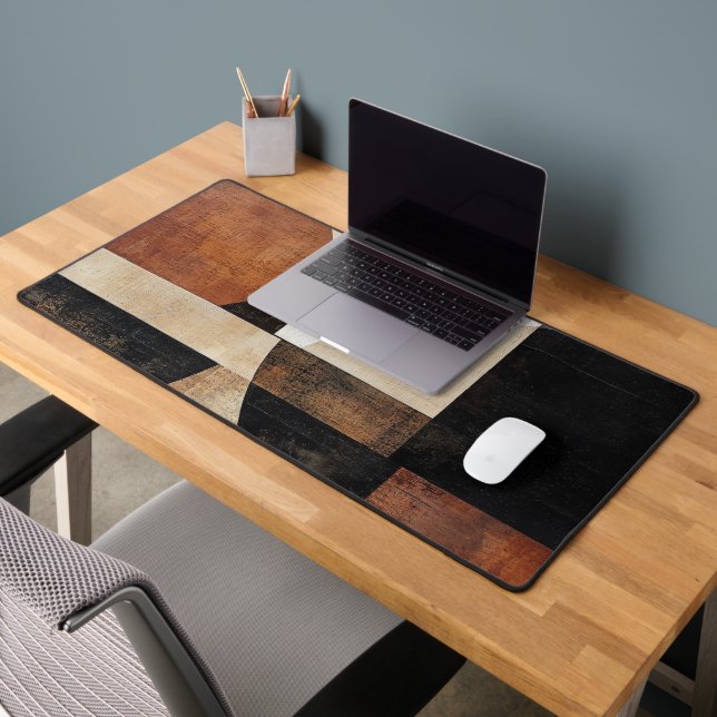 Warm-Toned Geometric Design for Rustic stlye Desk Mat (Office 2)