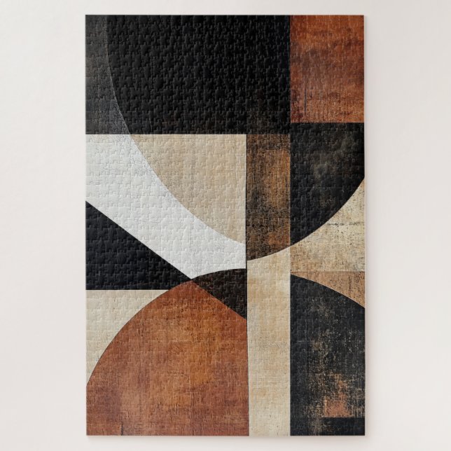 Warm-Toned Geometric Design for Rustic stlye Jigsaw Puzzle (Vertical)