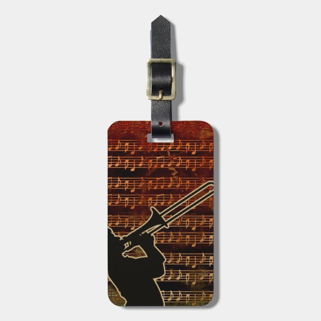 Warm Tones Trombone ID280 Luggage Tag (Front Vertical)