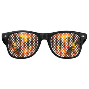 Warm Topical Sunset and Palm Trees Retro Sunglasses