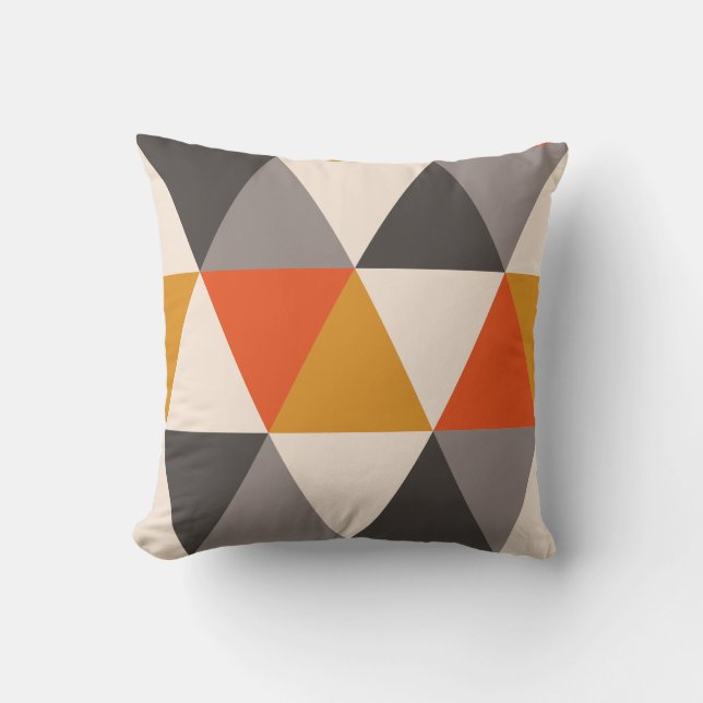 Warm Triangles Throw Pillow (Front)