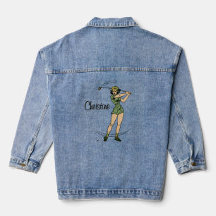 Warm Up for Golfing Personal Lady Golfer  Denim Jacket